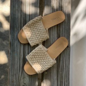 St. Agni suede slip on sandals